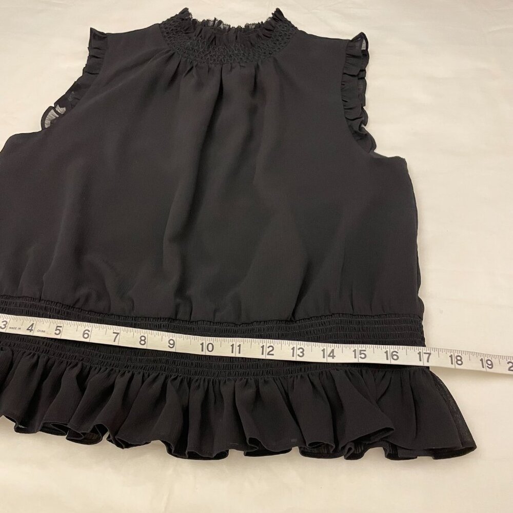 J. Crew Sleeveless Blouse Ruffled Smocked Neck and Waist - Picture 12 of 12